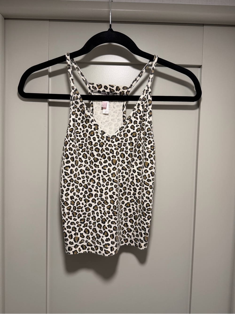 Victoria's Secret Leopard Print Racerback Tank - White & Brown